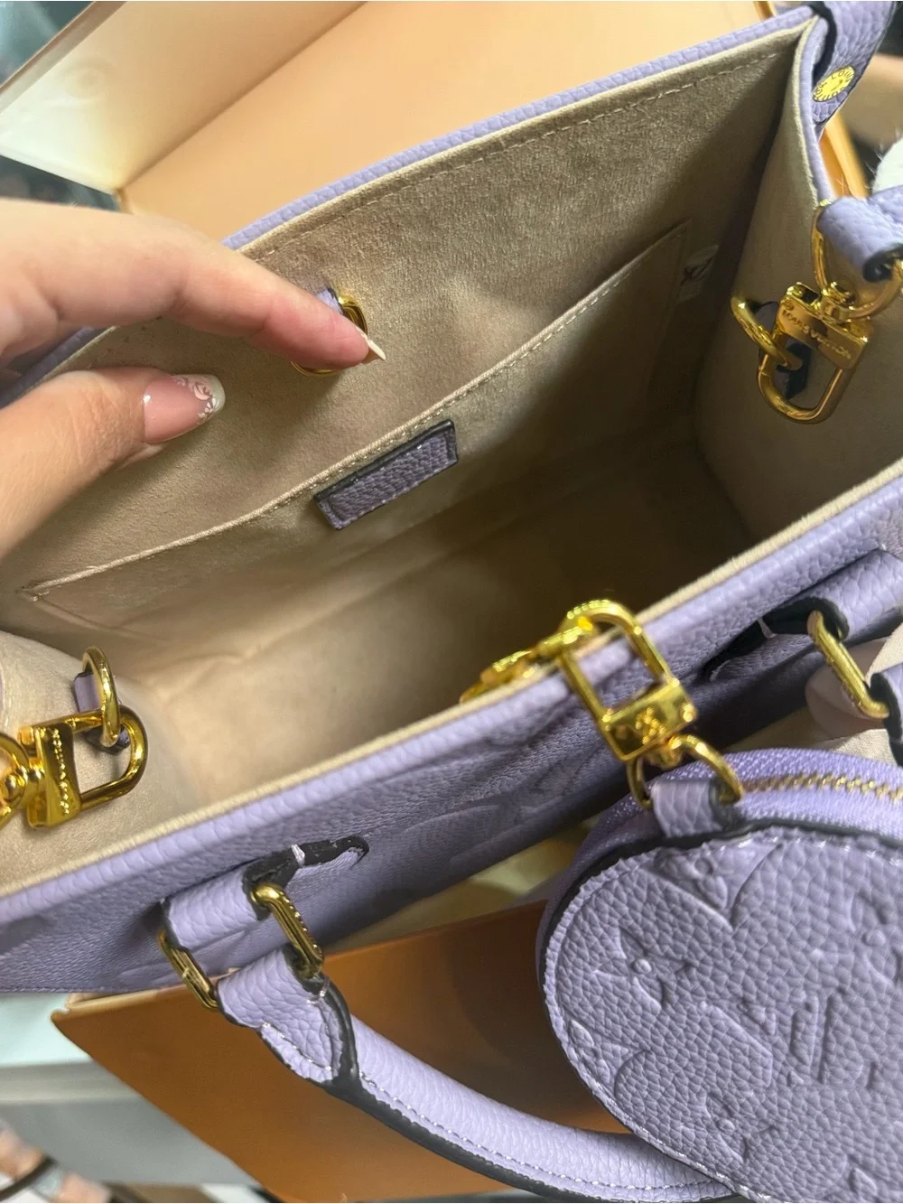 Lilac Embossed Top-Handle Tote - Luxury Inspired